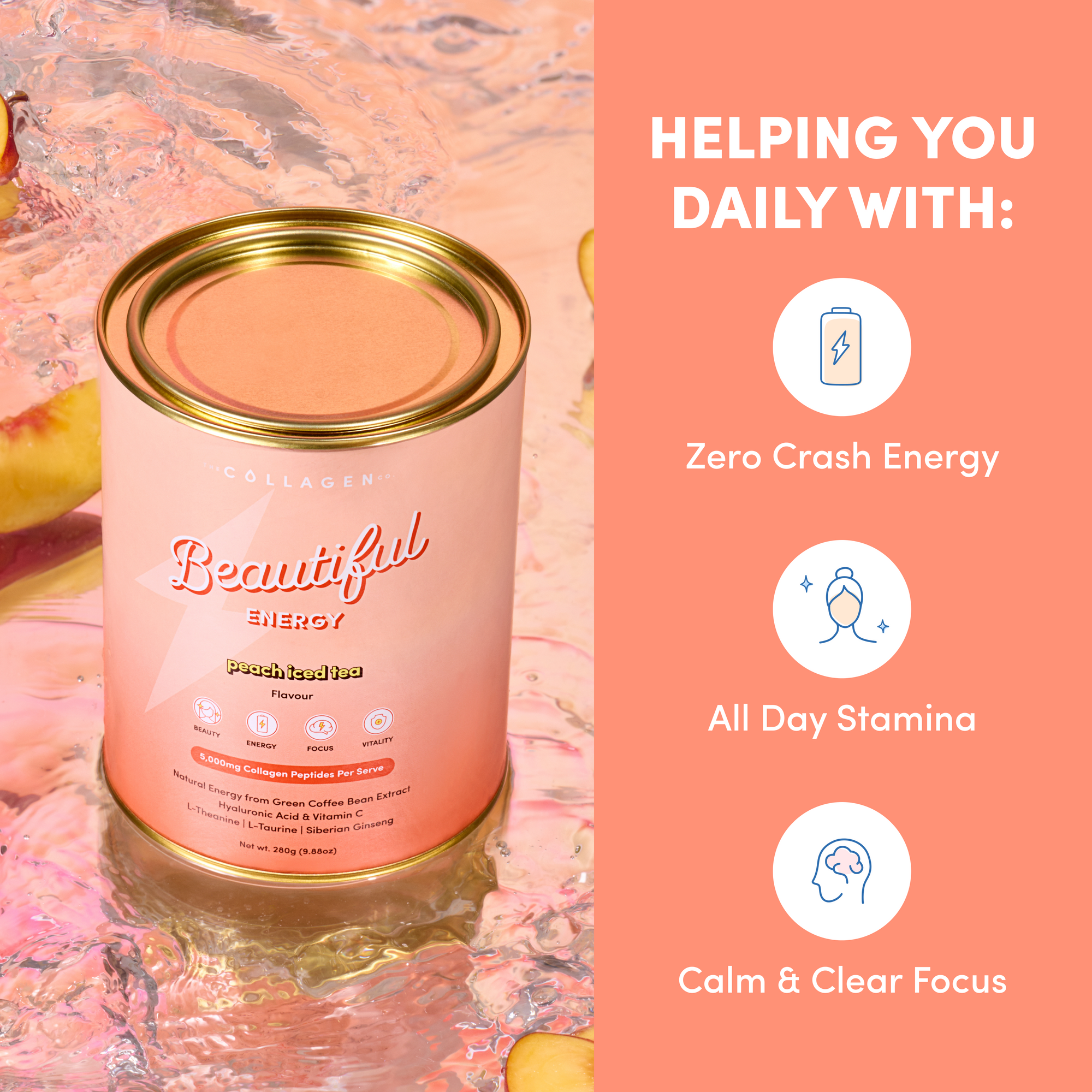 Peach Iced Tea Beautiful Energy - 280g﻿﻿