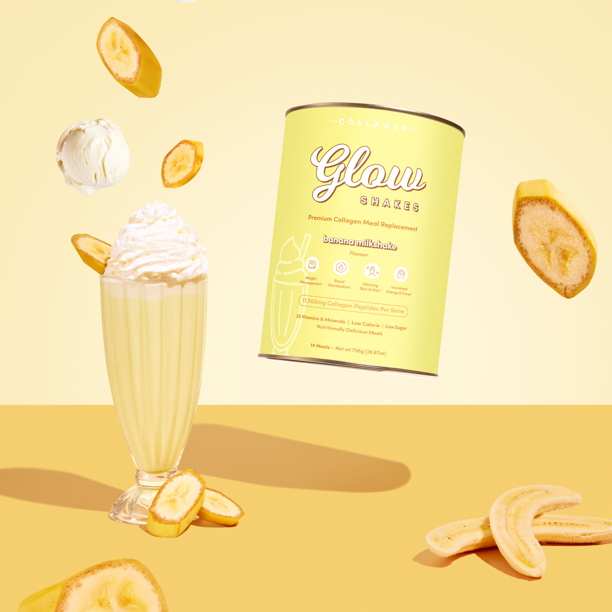 Banana Milkshake Collagen Meal Replacement - 756g