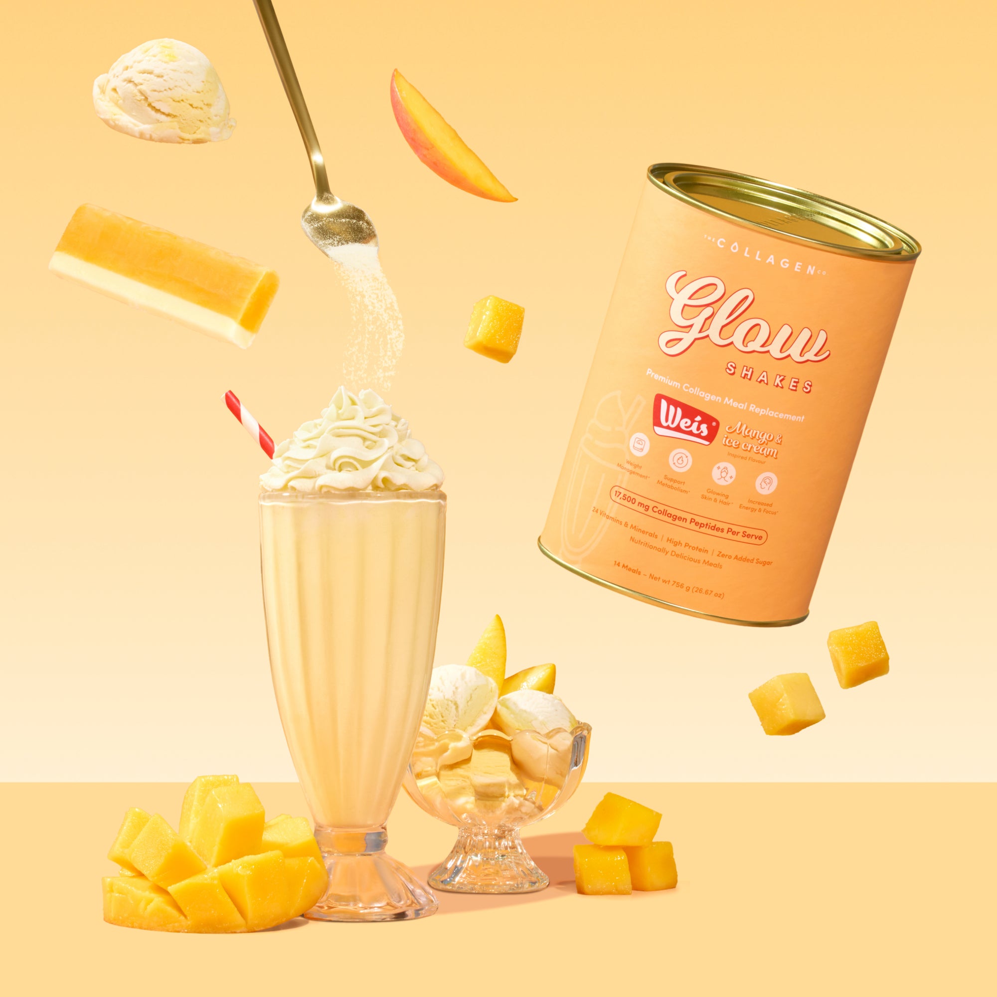 Weis Mango & Ice Cream Collagen Meal Replacement - 756g