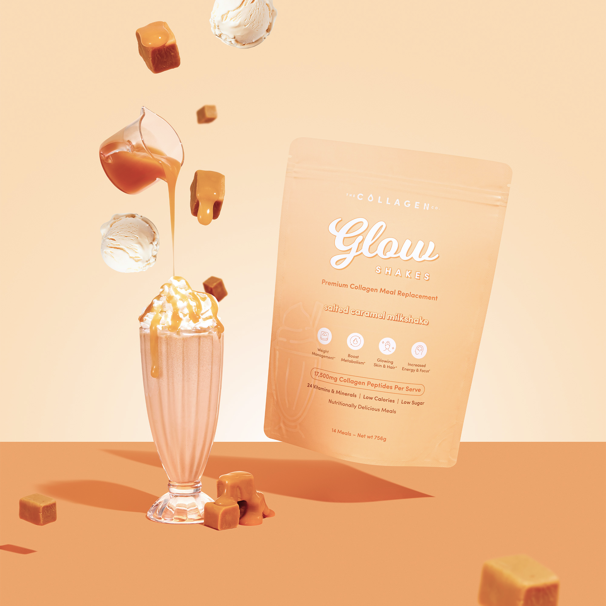 Salted Caramel Milkshake Collagen Meal Replacement - 756g