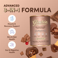 Glowtein Chocolate Ice Cream Daily Protein & Fibre Shake - 700g