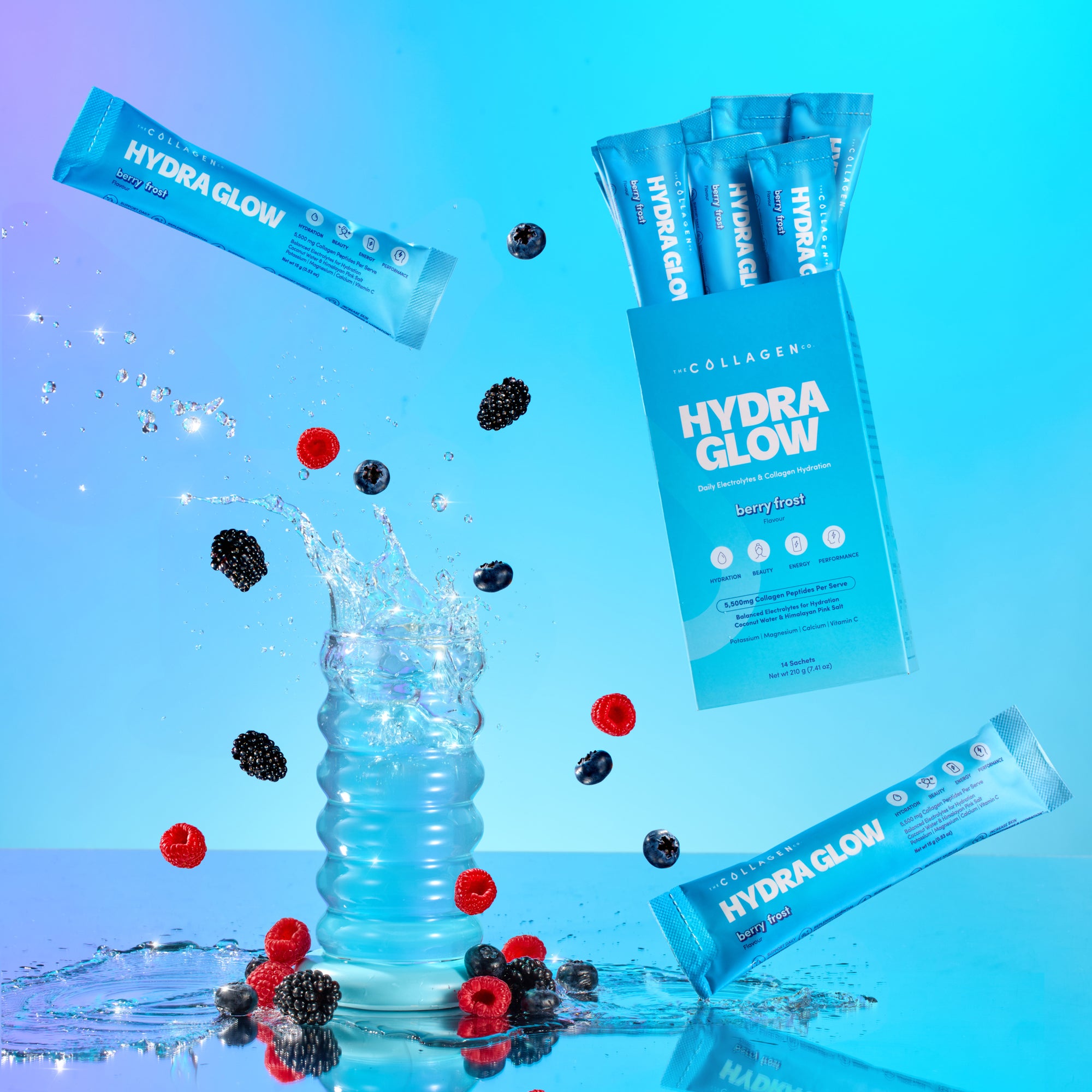 Berry Frost Hydraglow Collagen Electrolytes Sachets - 210g