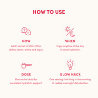 Strawberry Watermelon Hydraglow Collagen Electrolytes Sachets - 210g