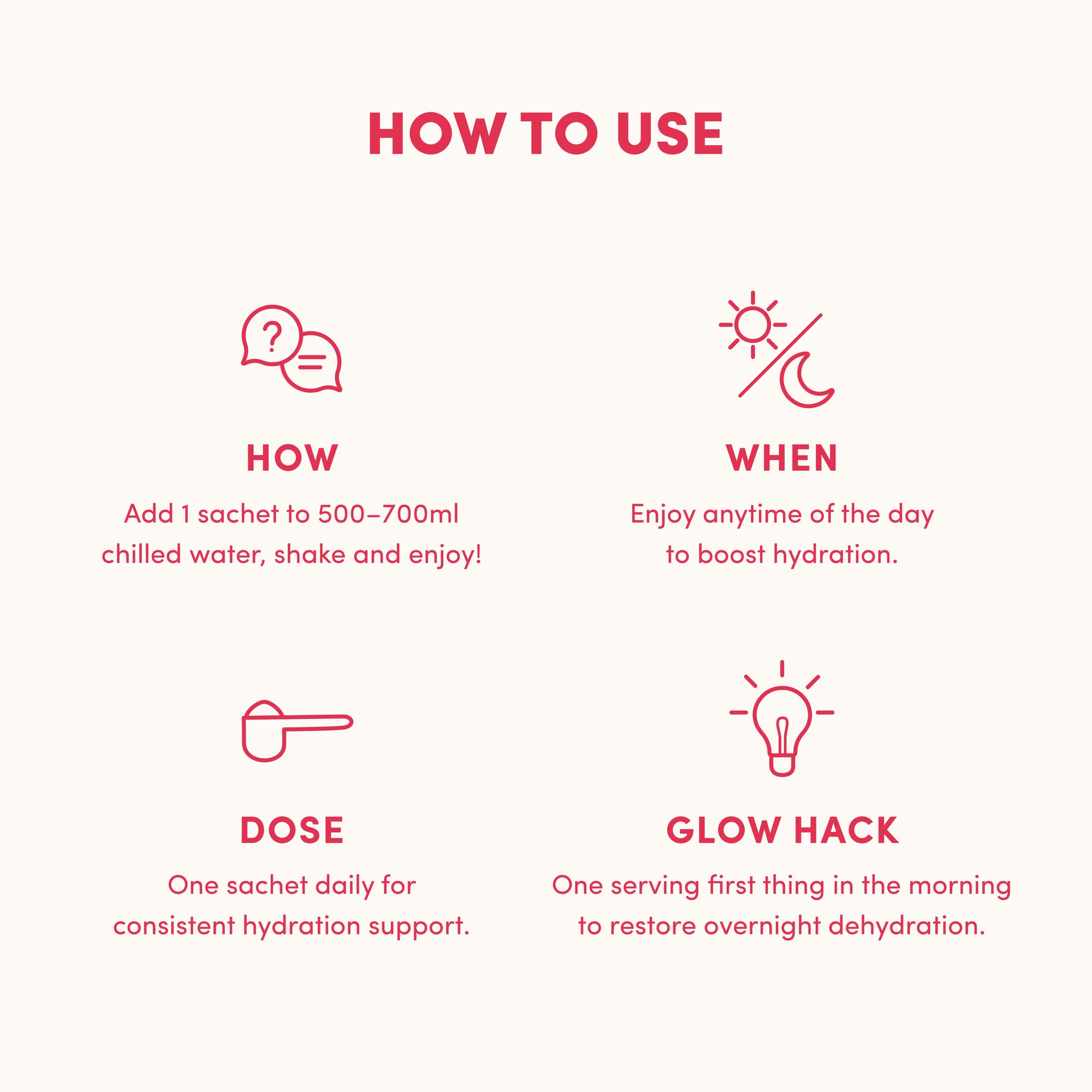 Strawberry Watermelon Hydraglow Collagen Electrolytes Sachets - 210g