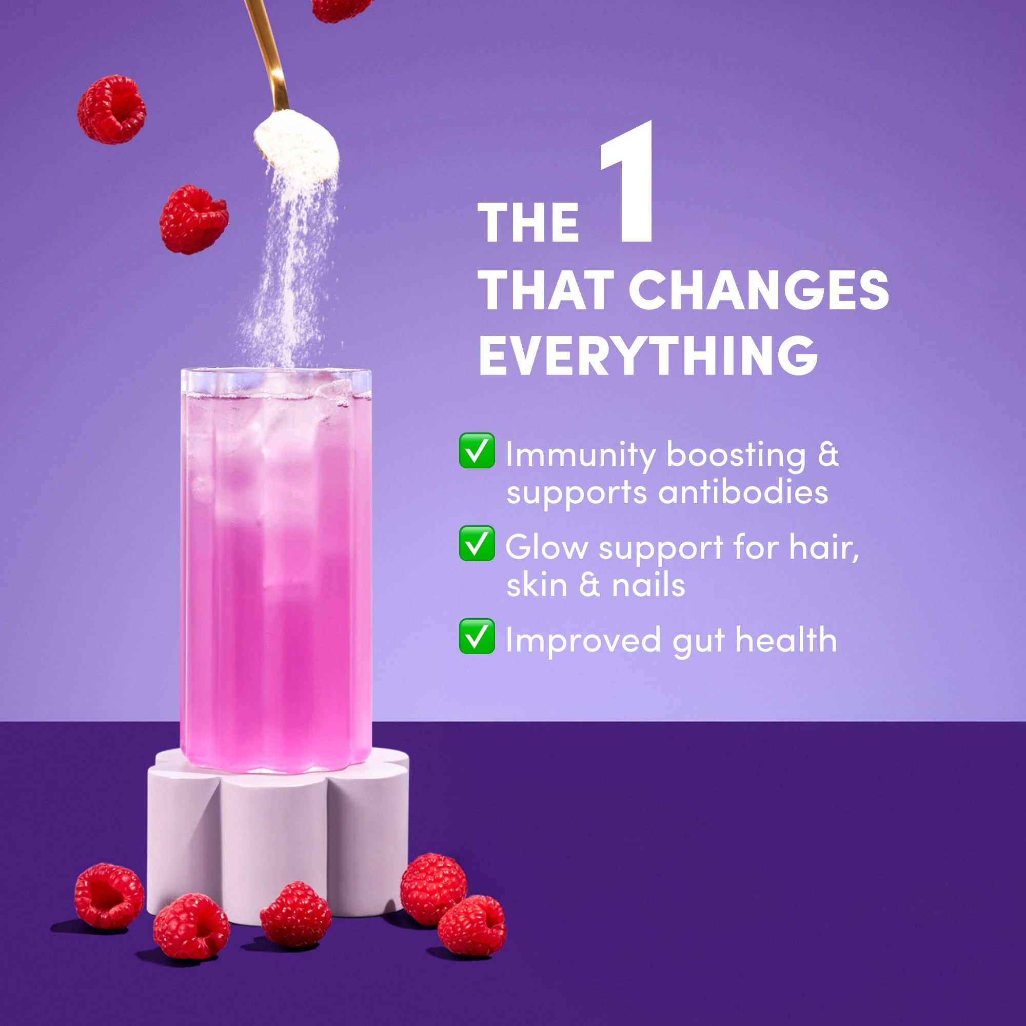 Immunity Collagen Peptides - Elderberry & Raspberry 208g