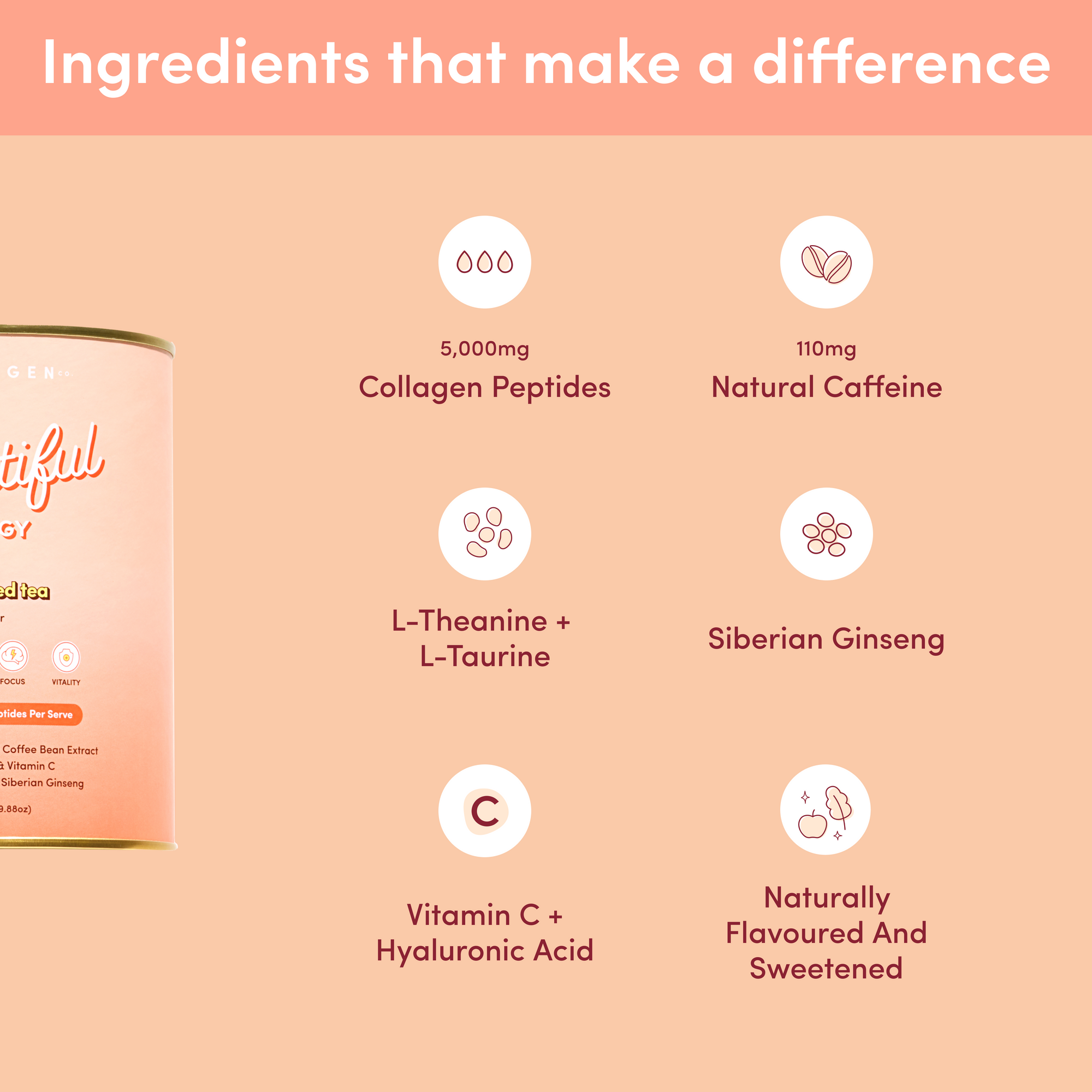 Peach Iced Tea Beautiful Energy - 280g﻿﻿