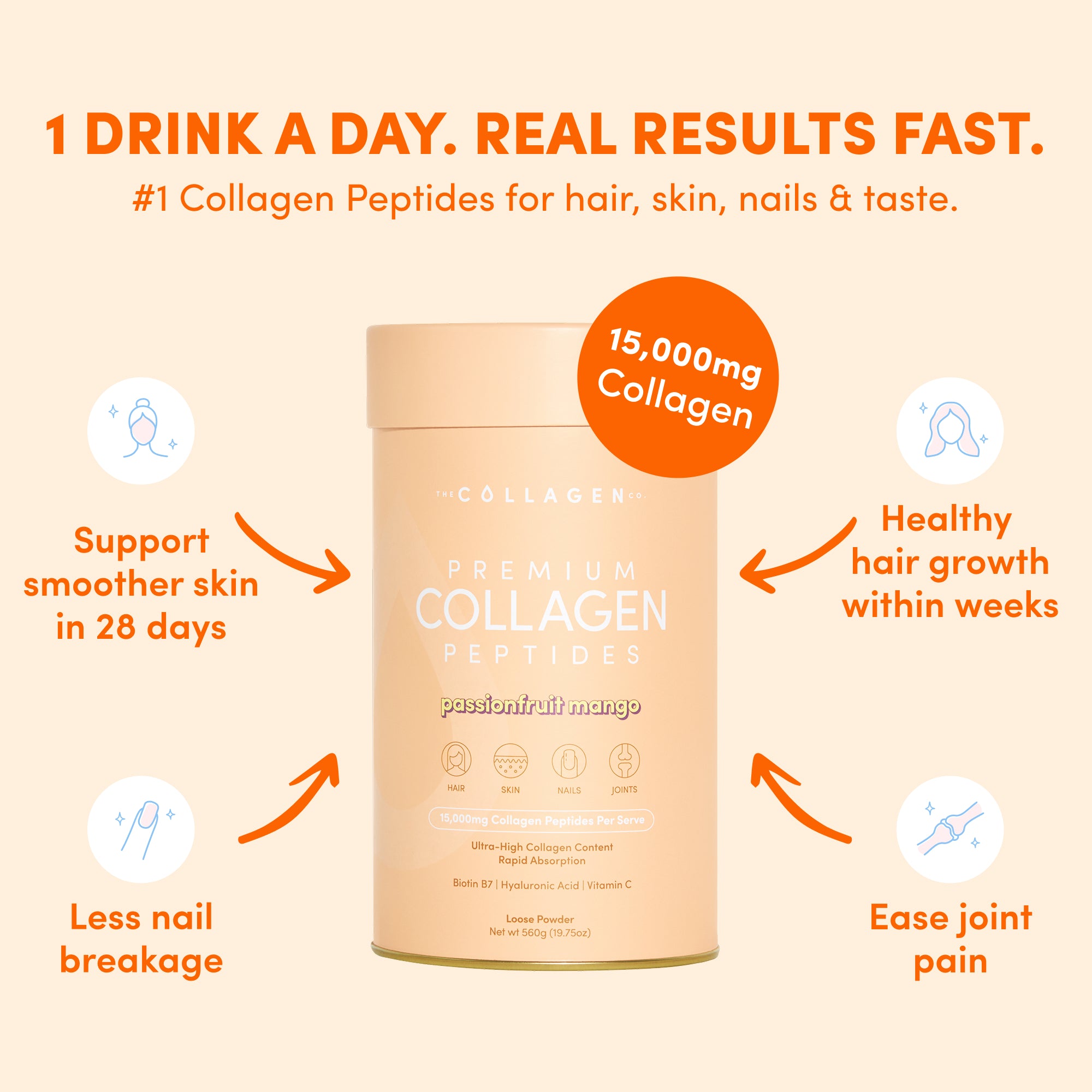 Passionfruit Mango Collagen Powder - 560g