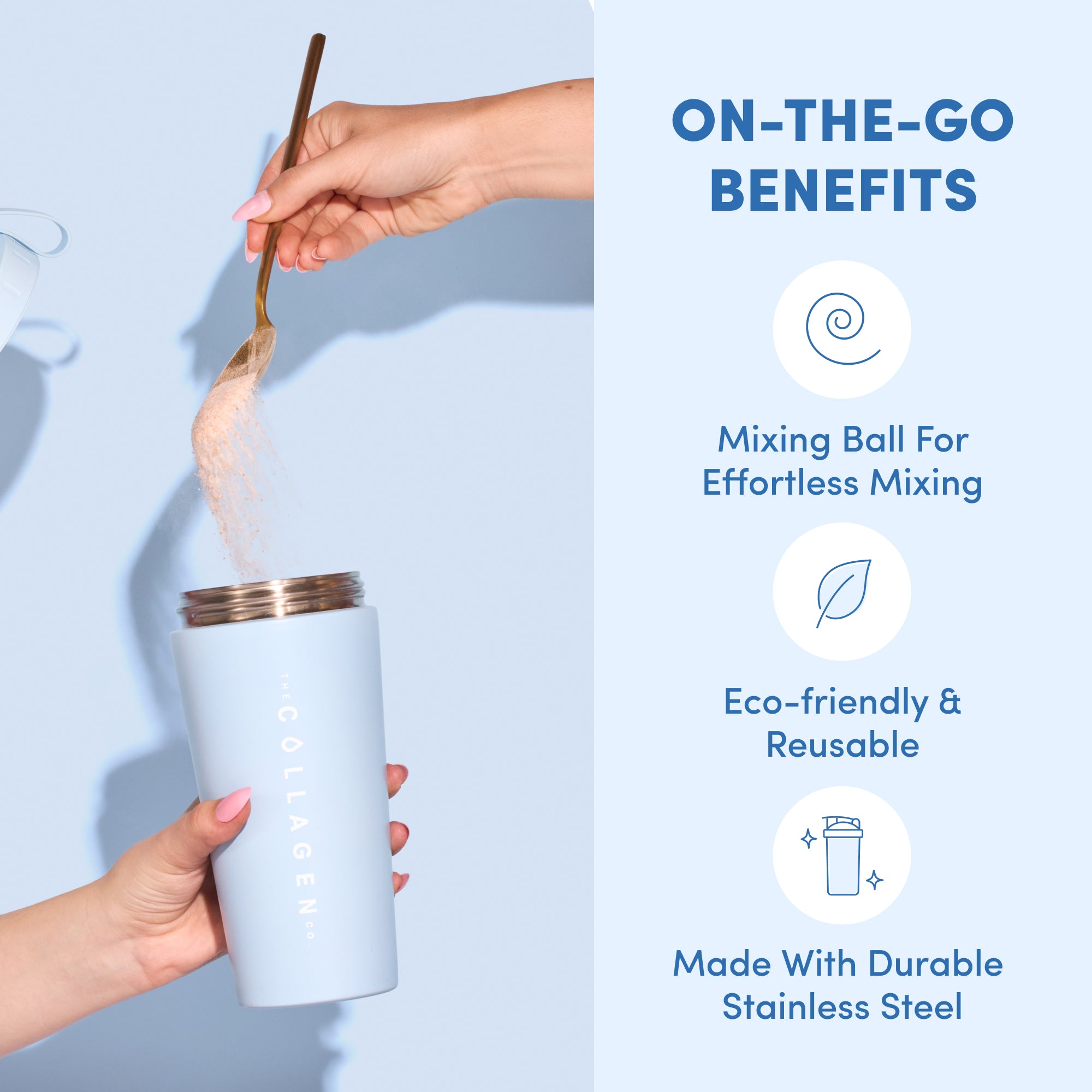 Stainless Steel Collagen Protein Shaker - 700ml