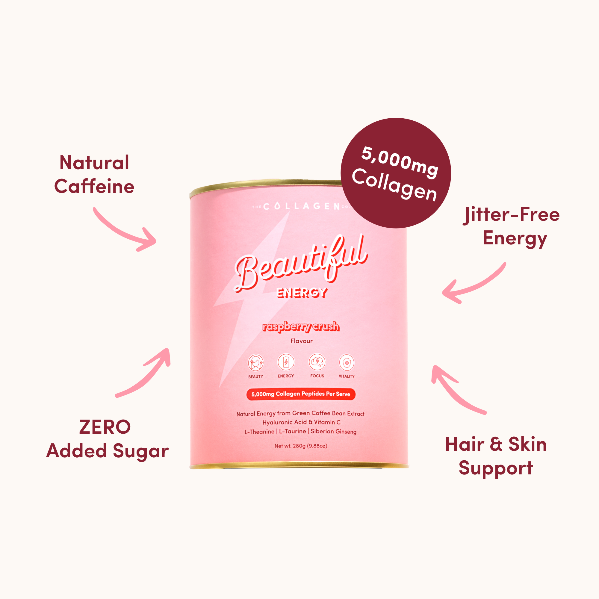 Raspberry Crush Beautiful Energy - 280g