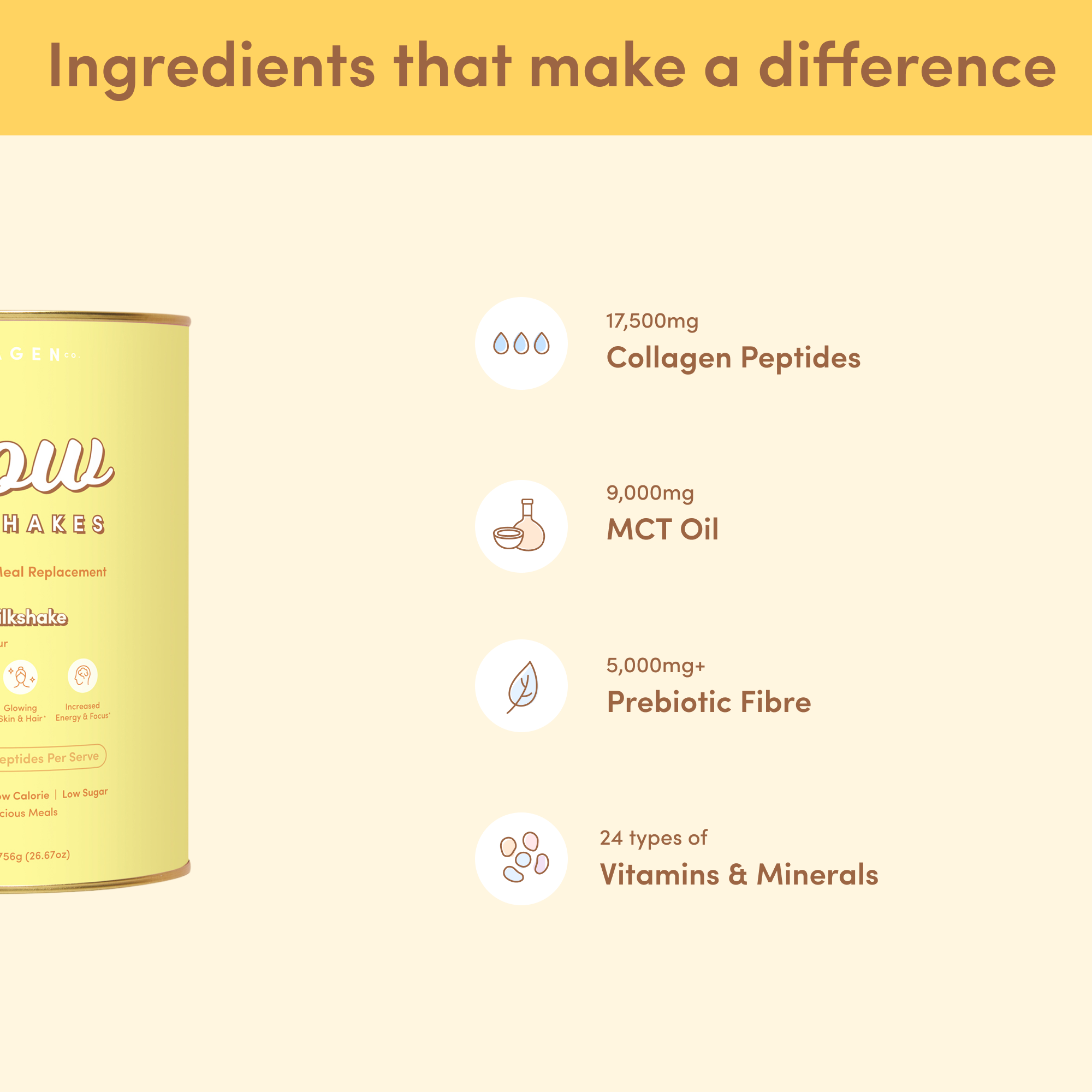 Banana Milkshake Collagen Meal Replacement - 756g
