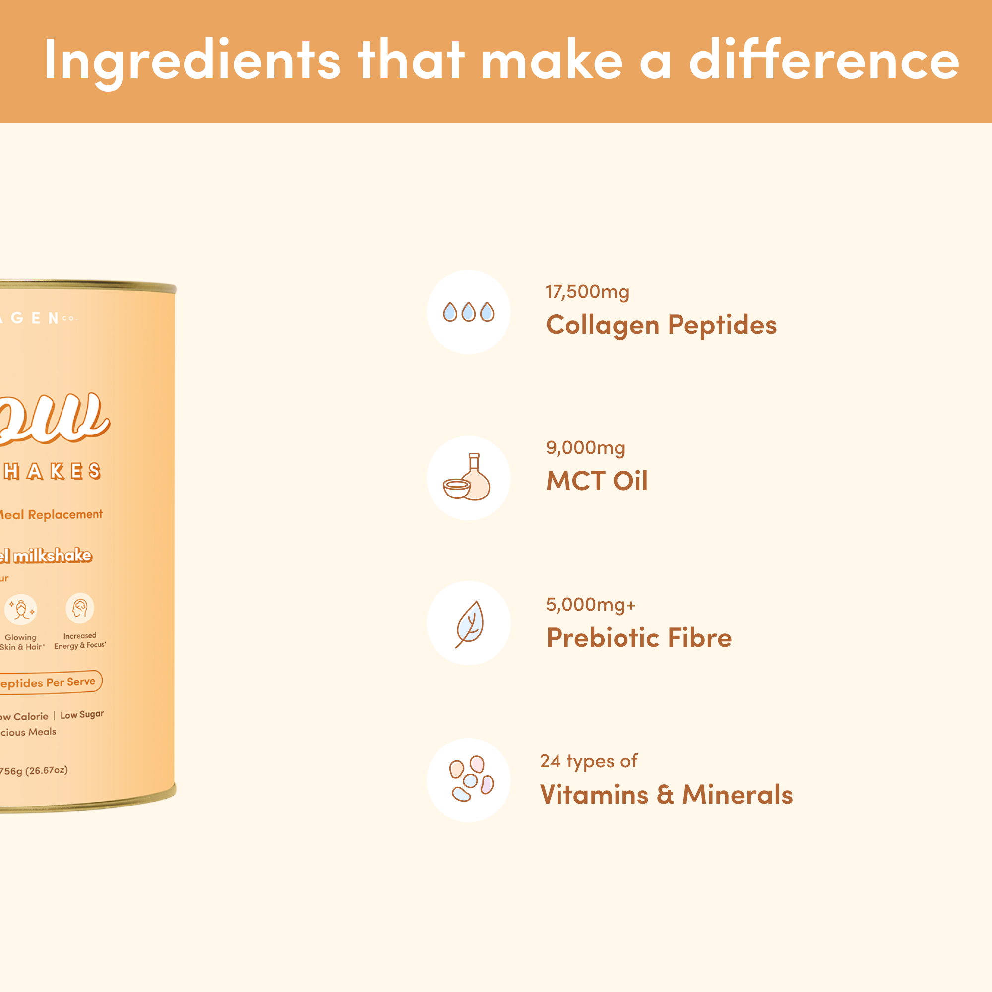 Salted Caramel Milkshake Collagen Meal Replacement - 756g